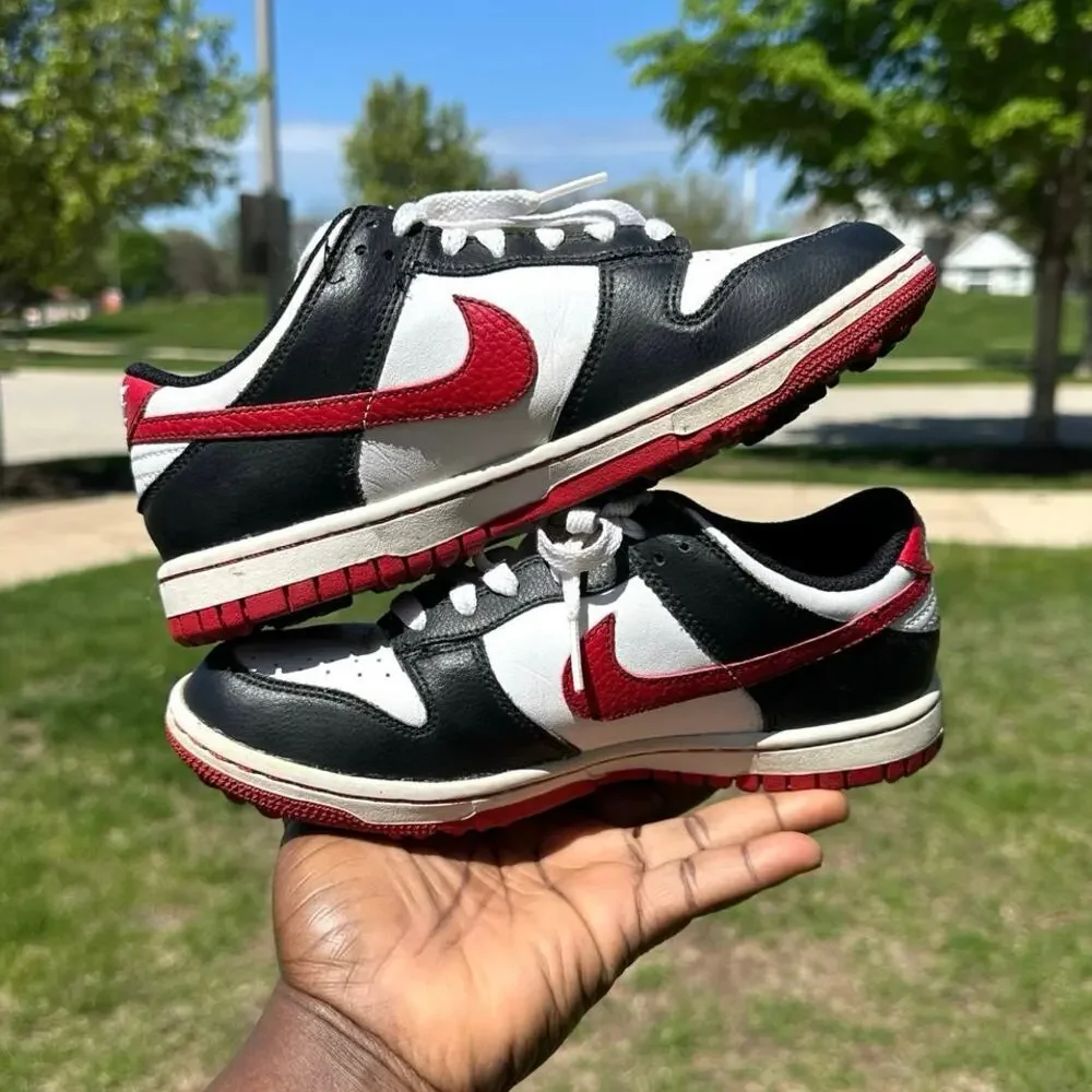 Nike Dunk Low Golf‎ Athletic Shoes Size 4Y Black White University Red